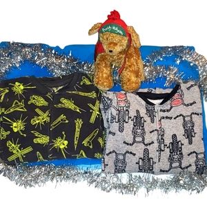 🎄❄ Carter's Boys Astronaut and Motorcycle Fleece Footed Sleeper Pajamas, Size 6